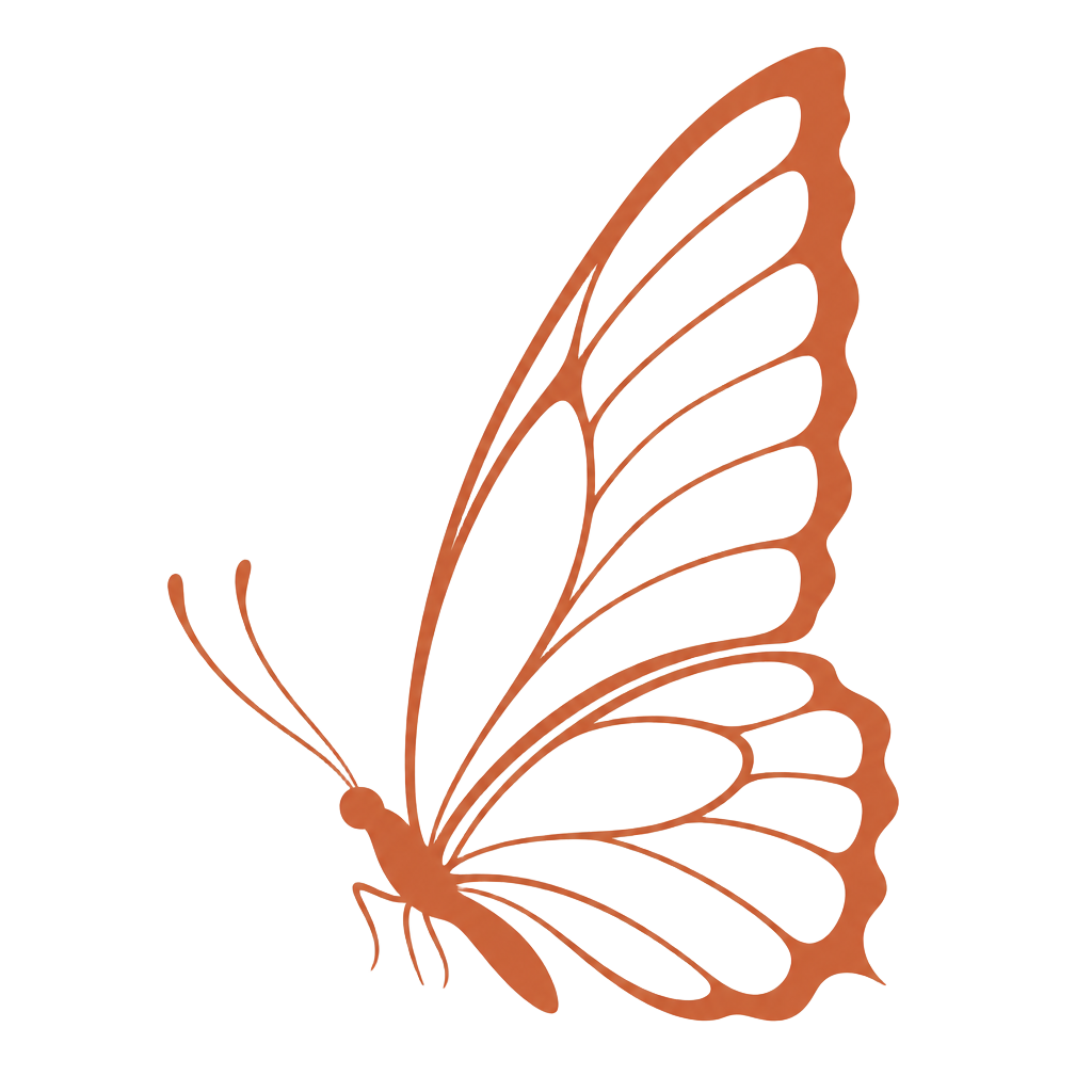Terracotta butterfly silhouette